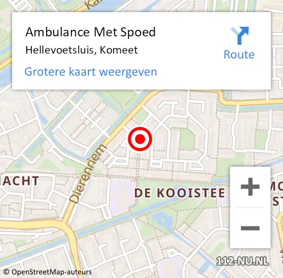 Locatie op kaart van de 112 melding: Ambulance Met Spoed Naar Hellevoetsluis, Komeet op 2 december 2021 17:00