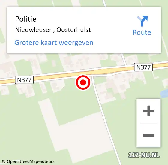 Locatie op kaart van de 112 melding: Politie Nieuwleusen, Oosterhulst op 2 december 2021 19:44