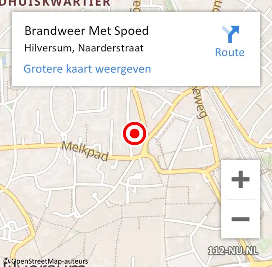Locatie op kaart van de 112 melding: Brandweer Met Spoed Naar Hilversum, Naarderstraat op 2 december 2021 21:43