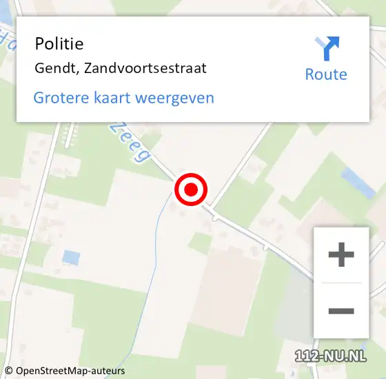Locatie op kaart van de 112 melding: Politie Gendt, Zandvoortsestraat op 2 december 2021 21:57