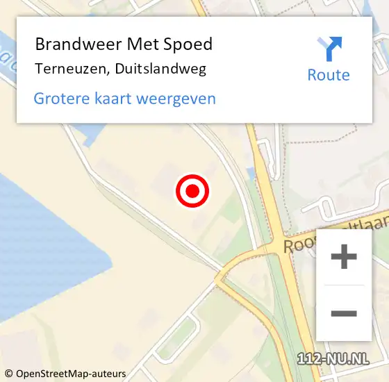 Locatie op kaart van de 112 melding: Brandweer Met Spoed Naar Terneuzen, Duitslandweg op 3 december 2021 11:00