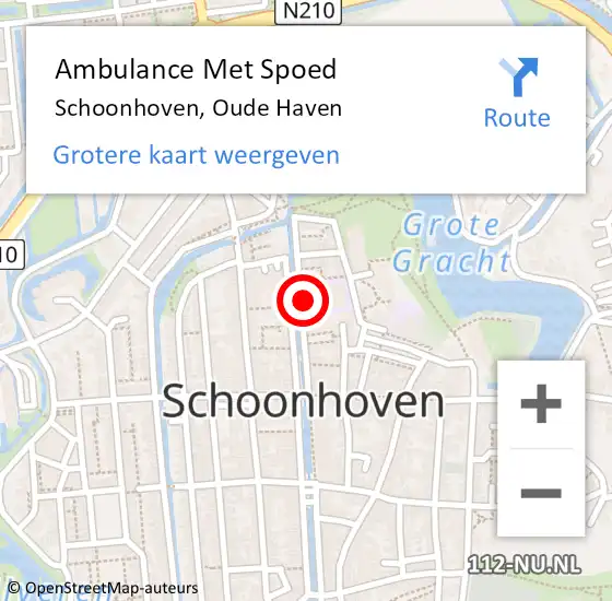 Locatie op kaart van de 112 melding: Ambulance Met Spoed Naar Schoonhoven, Oude Haven op 3 december 2021 11:59