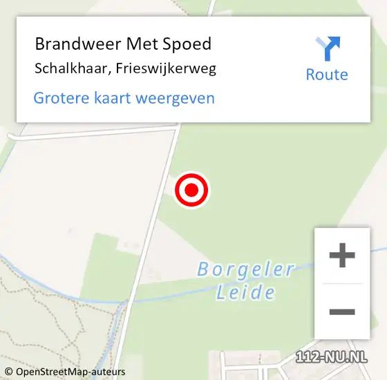 Locatie op kaart van de 112 melding: Brandweer Met Spoed Naar Schalkhaar, Frieswijkerweg op 3 december 2021 12:06