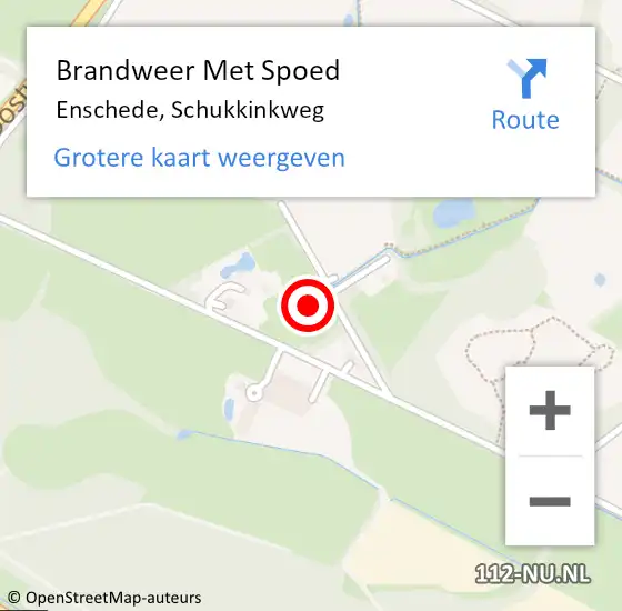 Locatie op kaart van de 112 melding: Brandweer Met Spoed Naar Enschede, Schukkinkweg op 3 december 2021 14:48