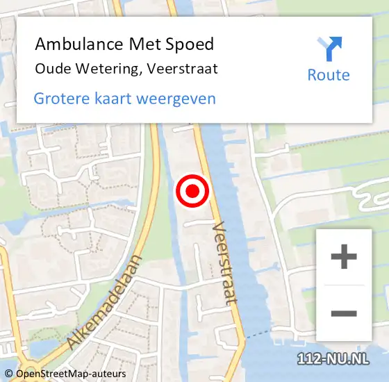 Locatie op kaart van de 112 melding: Ambulance Met Spoed Naar Oude Wetering, Veerstraat op 3 december 2021 21:18