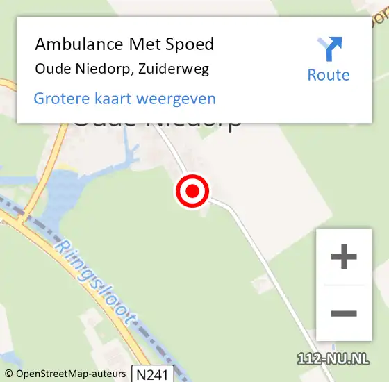 Locatie op kaart van de 112 melding: Ambulance Met Spoed Naar Oude Niedorp, Zuiderweg op 4 december 2021 14:18
