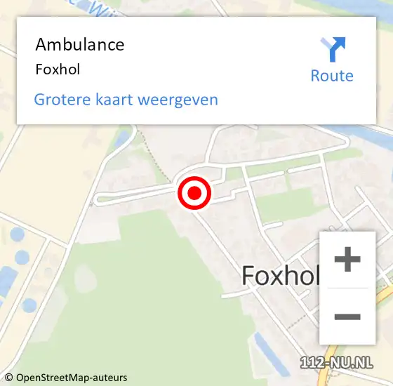Locatie op kaart van de 112 melding: Ambulance Foxhol op 4 december 2021 16:13