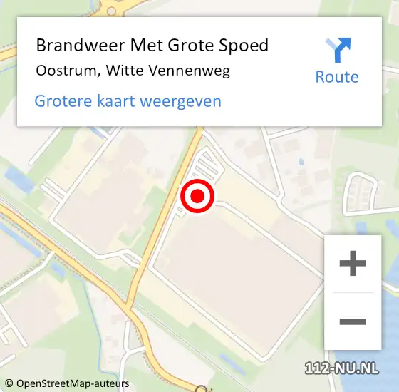 Locatie op kaart van de 112 melding: Brandweer Met Grote Spoed Naar Oostrum, Witte Vennenweg op 4 december 2021 18:52