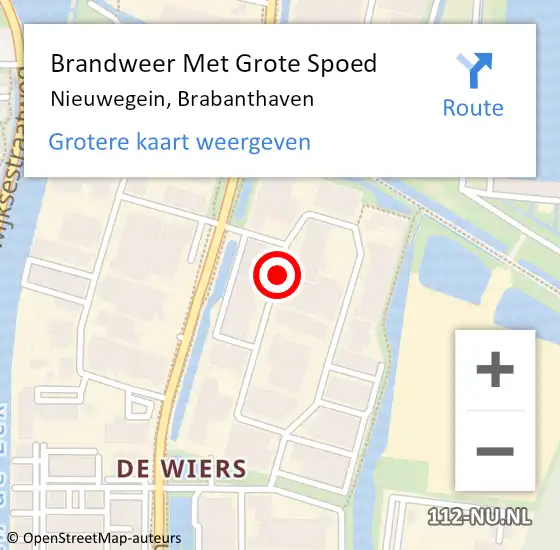 Locatie op kaart van de 112 melding: Brandweer Met Grote Spoed Naar Nieuwegein, Brabanthaven op 5 december 2021 01:48
