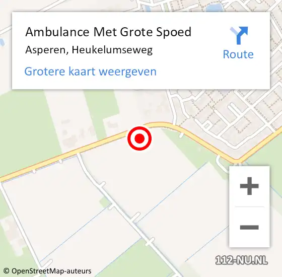 Locatie op kaart van de 112 melding: Ambulance Met Grote Spoed Naar Asperen, Heukelumseweg op 5 december 2021 05:33