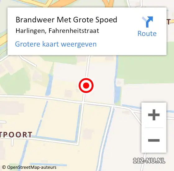 Locatie op kaart van de 112 melding: Brandweer Met Grote Spoed Naar Harlingen, Fahrenheitstraat op 5 december 2021 16:57