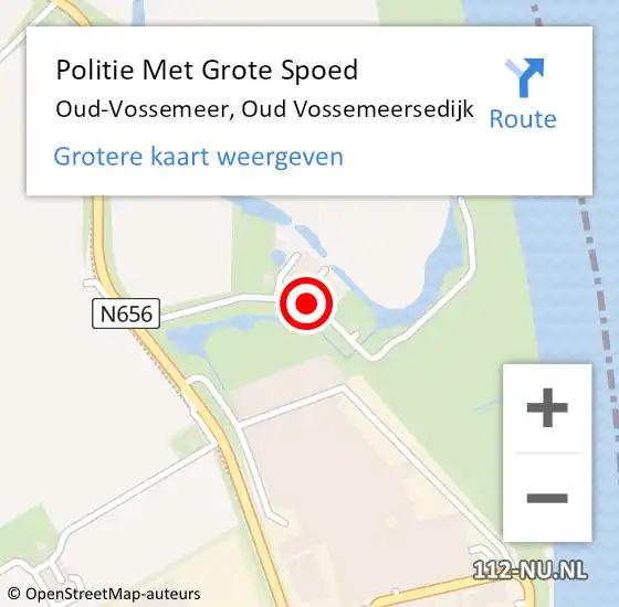 Locatie op kaart van de 112 melding: Politie Met Grote Spoed Naar Oud-Vossemeer, Oud Vossemeersedijk op 5 december 2021 17:40