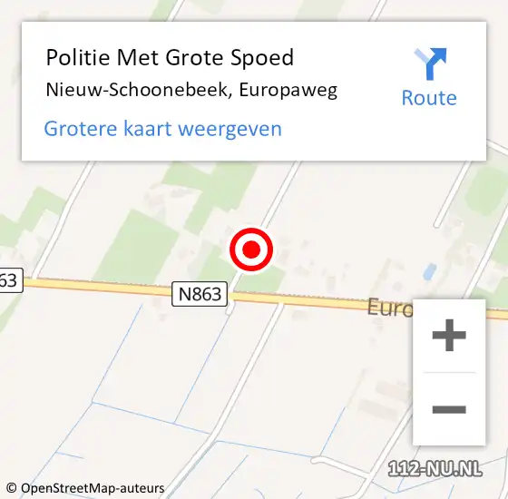 Locatie op kaart van de 112 melding: Politie Met Grote Spoed Naar Nieuw-Schoonebeek, Europaweg op 5 december 2021 20:01