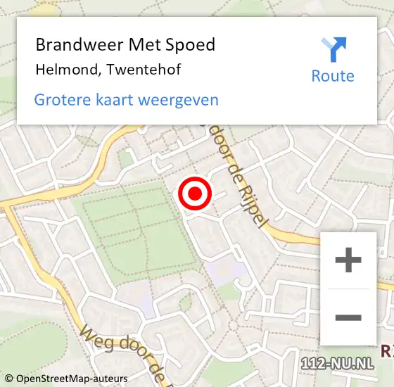 Locatie op kaart van de 112 melding: Brandweer Met Spoed Naar Helmond, Twentehof op 5 december 2021 22:23
