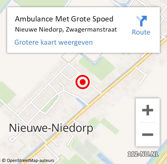 Locatie op kaart van de 112 melding: Ambulance Met Grote Spoed Naar Nieuwe Niedorp, Zwagermanstraat op 6 december 2021 01:55
