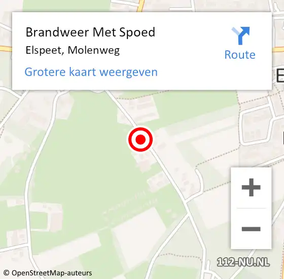 Locatie op kaart van de 112 melding: Brandweer Met Spoed Naar Elspeet, Molenweg op 6 december 2021 11:26