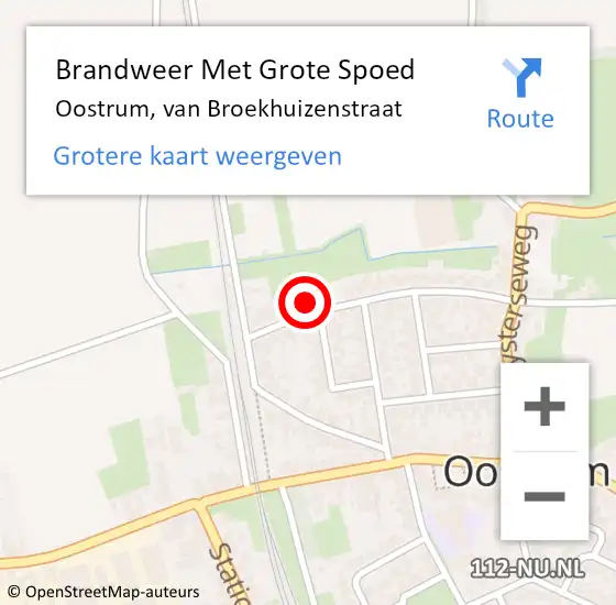 Locatie op kaart van de 112 melding: Brandweer Met Grote Spoed Naar Oostrum, van Broekhuizenstraat op 6 december 2021 11:27
