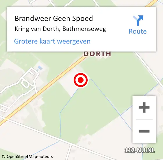 Locatie op kaart van de 112 melding: Brandweer Geen Spoed Naar Kring van Dorth, Bathmenseweg op 6 december 2021 12:27