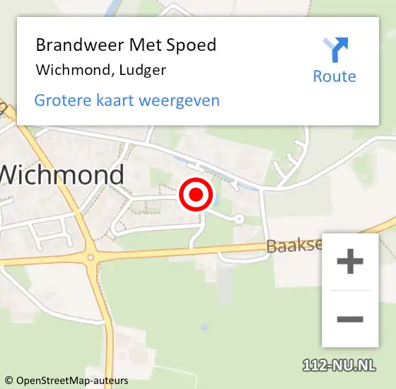 Locatie op kaart van de 112 melding: Brandweer Met Spoed Naar Wichmond, Ludger op 6 december 2021 14:55