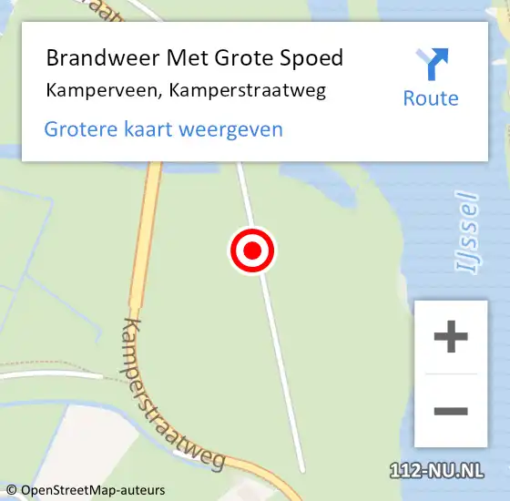 Locatie op kaart van de 112 melding: Brandweer Met Grote Spoed Naar Kamperveen, Kamperstraatweg op 6 december 2021 15:52