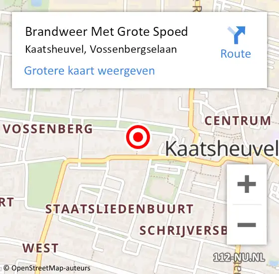 Locatie op kaart van de 112 melding: Brandweer Met Grote Spoed Naar Kaatsheuvel, Vossenbergselaan op 6 december 2021 17:48