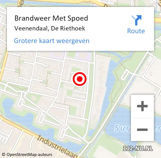 Locatie op kaart van de 112 melding: Brandweer Met Spoed Naar Veenendaal, De Riethoek op 6 december 2021 23:03