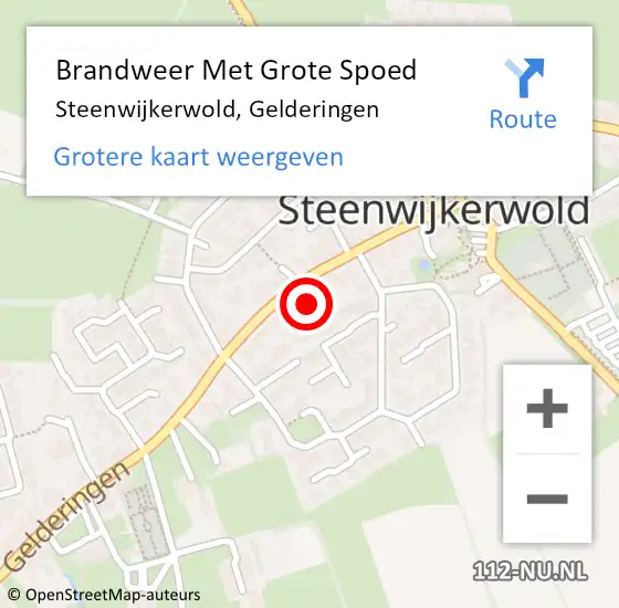 Locatie op kaart van de 112 melding: Brandweer Met Grote Spoed Naar Steenwijkerwold, Gelderingen op 7 december 2021 13:53