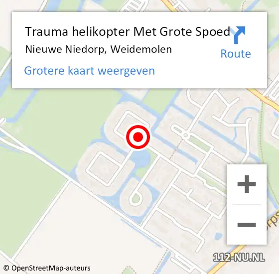 Locatie op kaart van de 112 melding: Trauma helikopter Met Grote Spoed Naar Nieuwe Niedorp, Weidemolen op 7 december 2021 17:50
