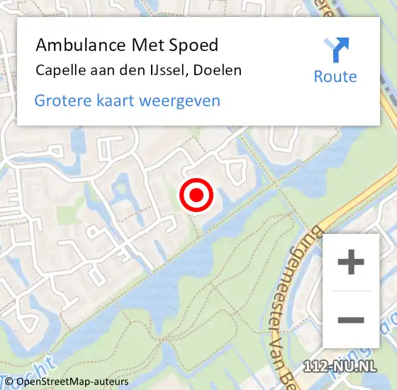 Locatie op kaart van de 112 melding: Ambulance Met Spoed Naar Capelle aan den IJssel, Doelen op 7 december 2021 18:06