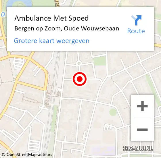 Locatie op kaart van de 112 melding: Ambulance Met Spoed Naar Bergen op Zoom, Oude Wouwsebaan op 1 juli 2014 15:56