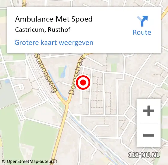 Locatie op kaart van de 112 melding: Ambulance Met Spoed Naar Castricum, Rusthof op 7 december 2021 23:11