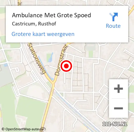 Locatie op kaart van de 112 melding: Ambulance Met Grote Spoed Naar Castricum, Rusthof op 7 december 2021 23:13