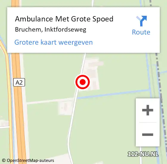 Locatie op kaart van de 112 melding: Ambulance Met Grote Spoed Naar Bruchem, Inktfordseweg op 8 december 2021 07:34