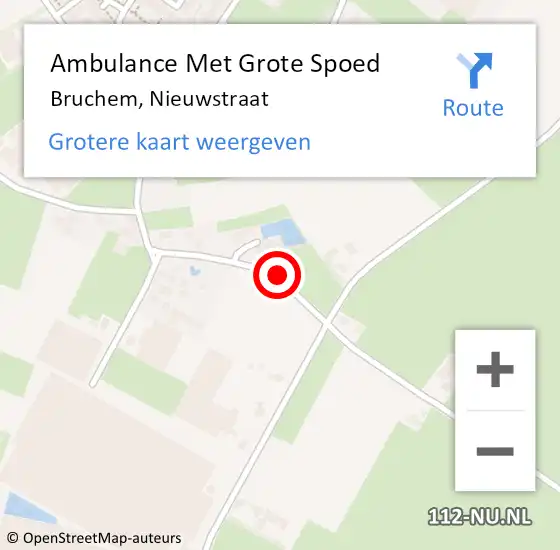 Locatie op kaart van de 112 melding: Ambulance Met Grote Spoed Naar Bruchem, Nieuwstraat op 8 december 2021 09:09