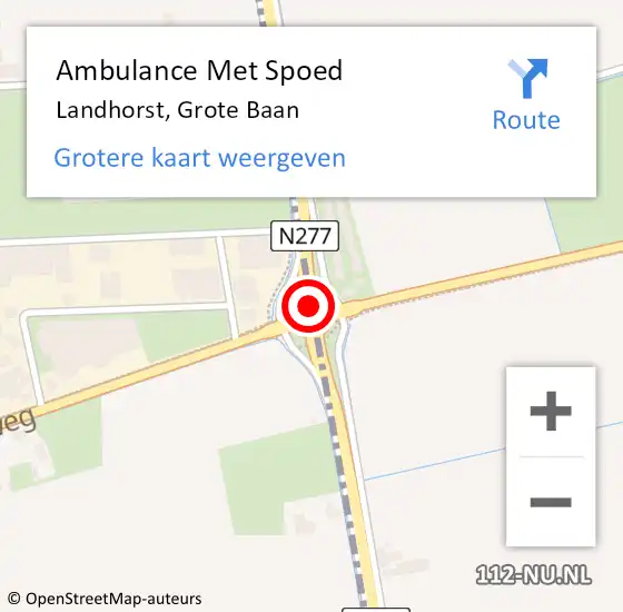 Locatie op kaart van de 112 melding: Ambulance Met Spoed Naar Landhorst, Grote Baan op 1 juli 2014 17:04