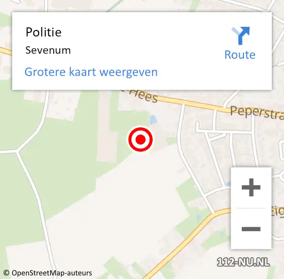 Locatie op kaart van de 112 melding: Politie Sevenum op 8 december 2021 13:57