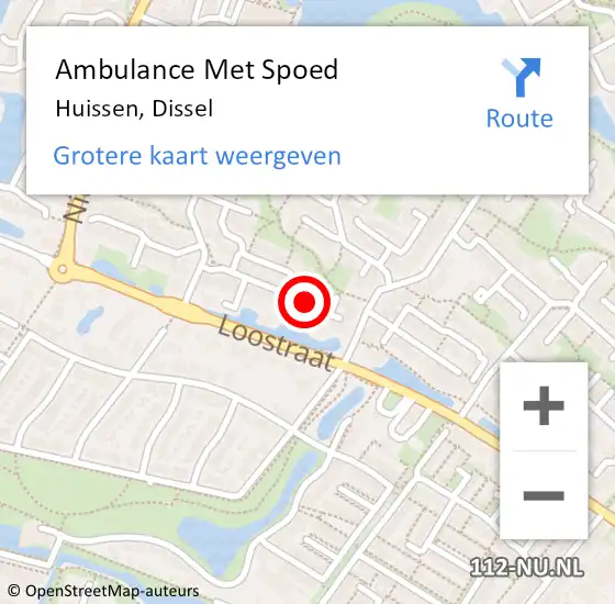 Locatie op kaart van de 112 melding: Ambulance Met Spoed Naar Huissen, Dissel op 8 december 2021 18:10