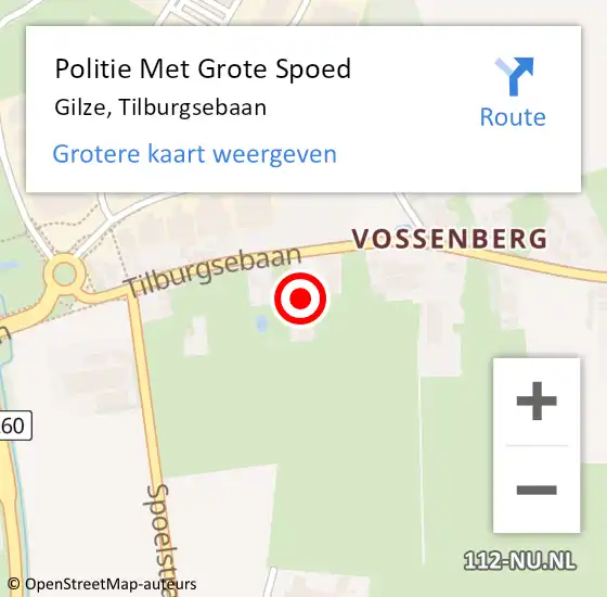 Locatie op kaart van de 112 melding: Politie Met Grote Spoed Naar Gilze, Tilburgsebaan op 8 december 2021 18:34
