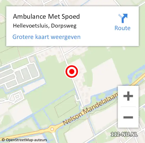 Locatie op kaart van de 112 melding: Ambulance Met Spoed Naar Hellevoetsluis, Dorpsweg op 8 december 2021 23:47