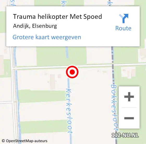 Locatie op kaart van de 112 melding: Trauma helikopter Met Spoed Naar Andijk, Elsenburg op 9 december 2021 00:26