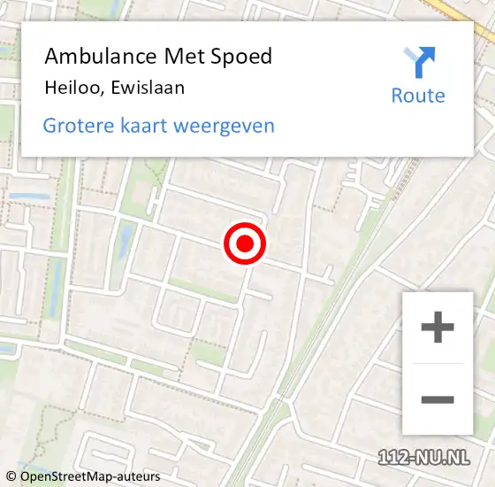 Locatie op kaart van de 112 melding: Ambulance Met Spoed Naar Heiloo, Ewislaan op 9 december 2021 10:28