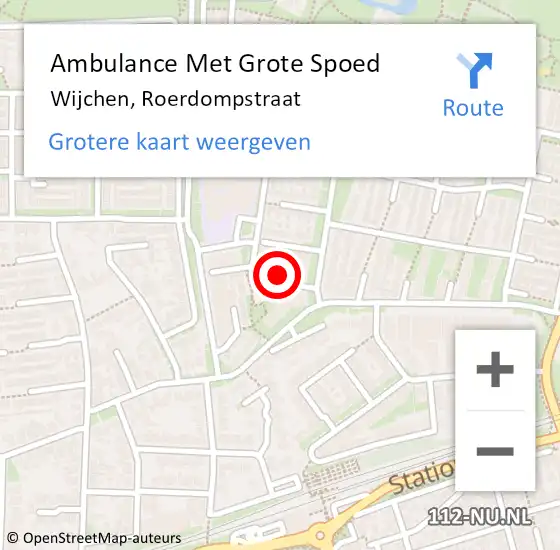 Locatie op kaart van de 112 melding: Ambulance Met Grote Spoed Naar Wijchen, Roerdompstraat op 9 december 2021 16:58
