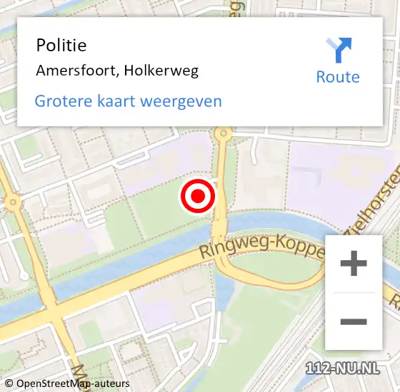 Locatie op kaart van de 112 melding: Politie Amersfoort, Holkerweg op 9 december 2021 17:00