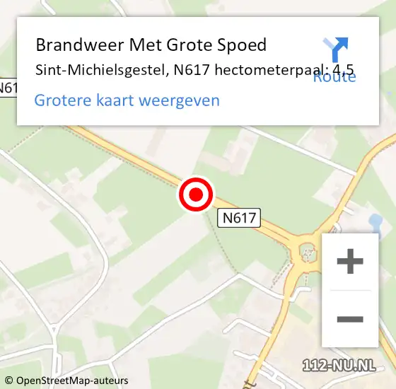 Locatie op kaart van de 112 melding: Brandweer Met Grote Spoed Naar Sint-Michielsgestel, N617 hectometerpaal: 4,5 op 9 december 2021 17:47