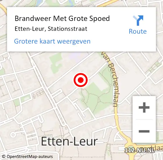 Locatie op kaart van de 112 melding: Brandweer Met Grote Spoed Naar Etten-Leur, Stationsstraat op 10 december 2021 11:00