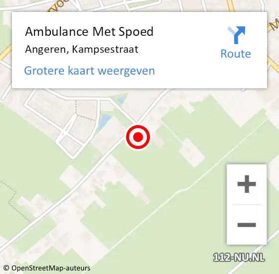 Locatie op kaart van de 112 melding: Ambulance Met Spoed Naar Angeren, Kampsestraat op 10 december 2021 11:12