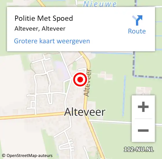 Locatie op kaart van de 112 melding: Politie Met Spoed Naar Alteveer, Alteveer op 10 december 2021 17:43