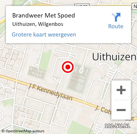 Locatie op kaart van de 112 melding: Brandweer Met Spoed Naar Uithuizen, Wilgenbos op 10 december 2021 19:42