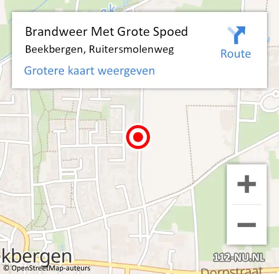 Locatie op kaart van de 112 melding: Brandweer Met Grote Spoed Naar Beekbergen, Ruitersmolenweg op 1 juli 2014 22:47