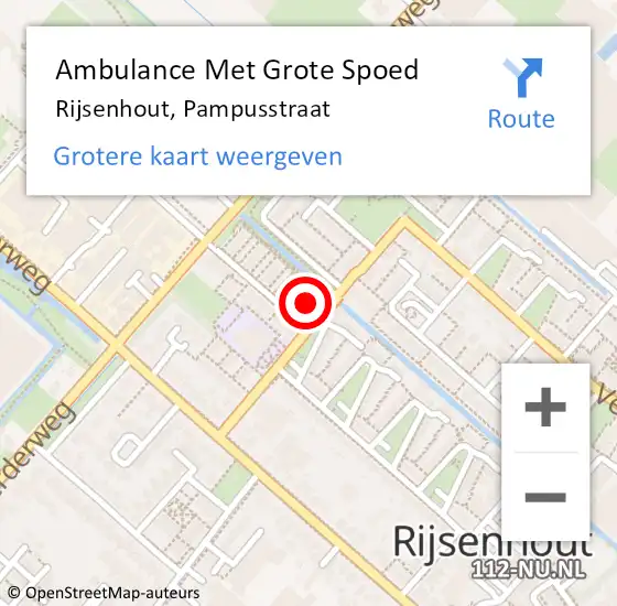 Locatie op kaart van de 112 melding: Ambulance Met Grote Spoed Naar Rijsenhout, Pampusstraat op 11 december 2021 09:00